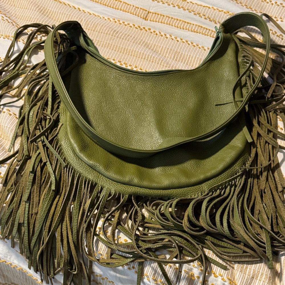 Zatchels Olive Green Leather Crossbody Bag